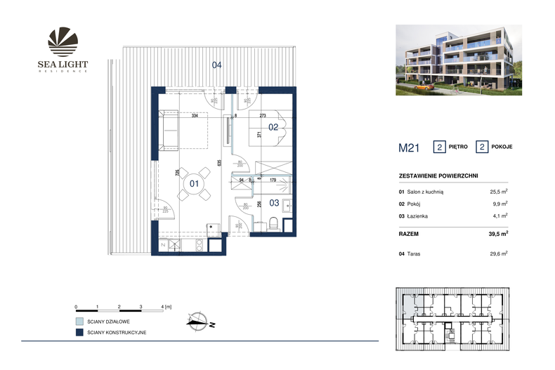 Apartament wakacyjny 39,50 m², piętro 2, oferta nr M21
