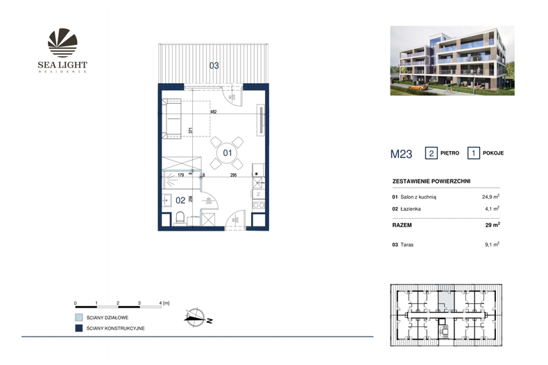 Apartament wakacyjny 29,00 m², piętro 2, oferta nr M23