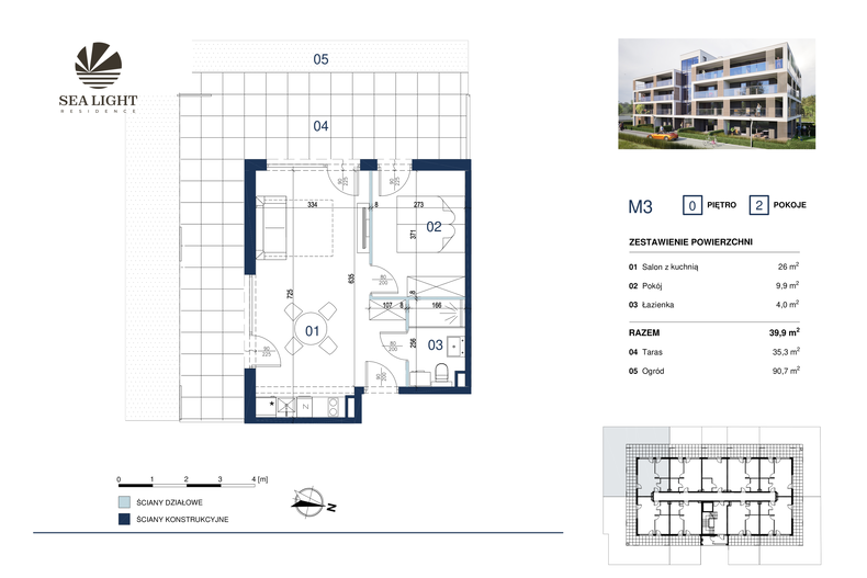 Apartament wakacyjny 39,90 m², parter, oferta nr M3