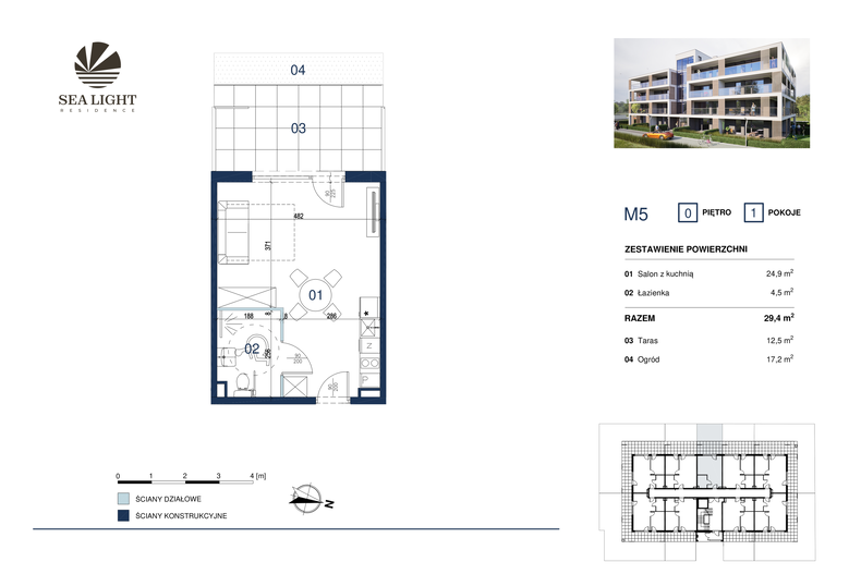 Apartament wakacyjny 29,40 m², parter, oferta nr M5