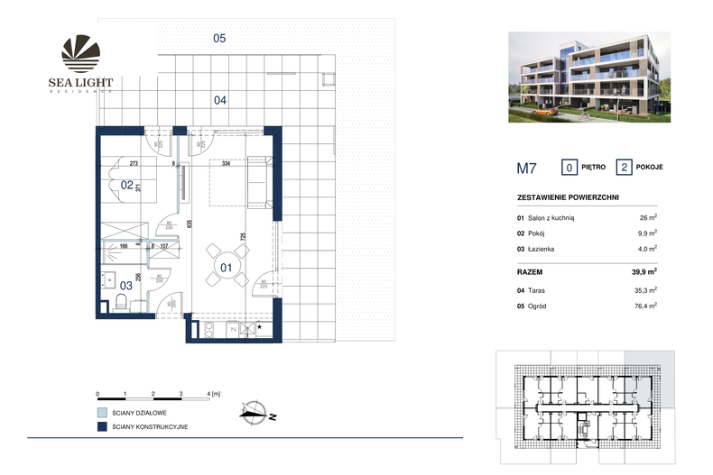 Apartament wakacyjny 39,90 m², parter, oferta nr M7