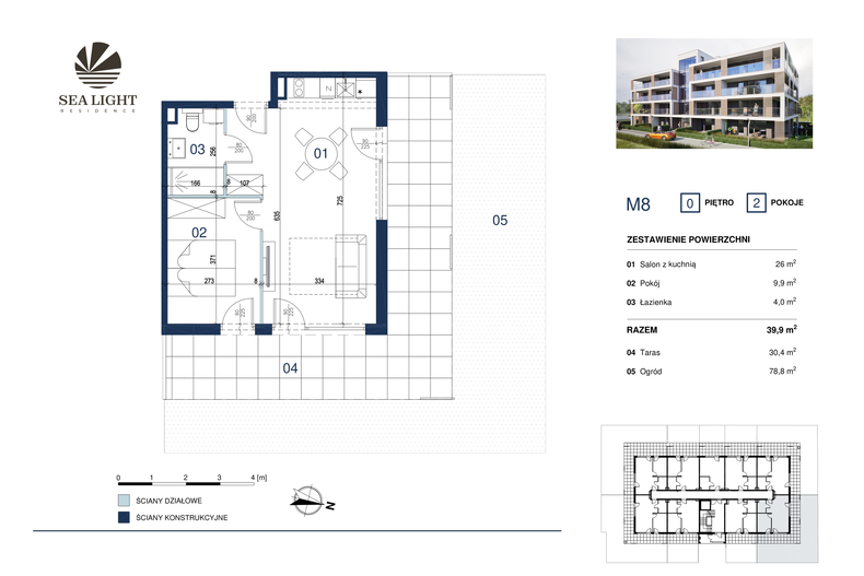 Apartament wakacyjny 39,90 m², parter, oferta nr M8