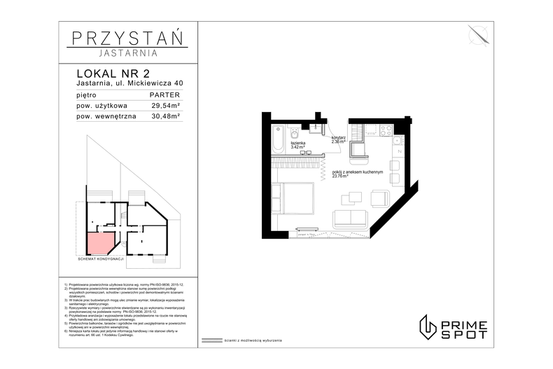 Apartament wakacyjny 29,36 m², parter, oferta nr  2/8 (wykończenie pod klucz w cenie)