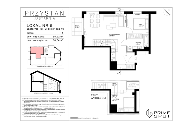 Apartament wakacyjny 55,22 m², parter, oferta nr  5/8