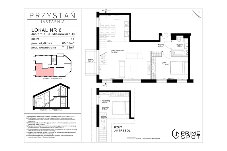 Apartament wakacyjny 65,50 m², piętro 1, oferta nr  6/8