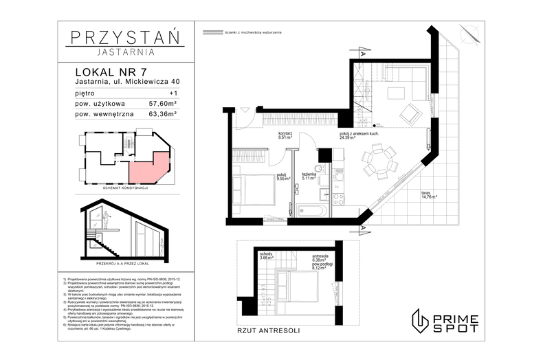 Apartament wakacyjny 57,60 m², piętro 1, oferta nr  7/8
