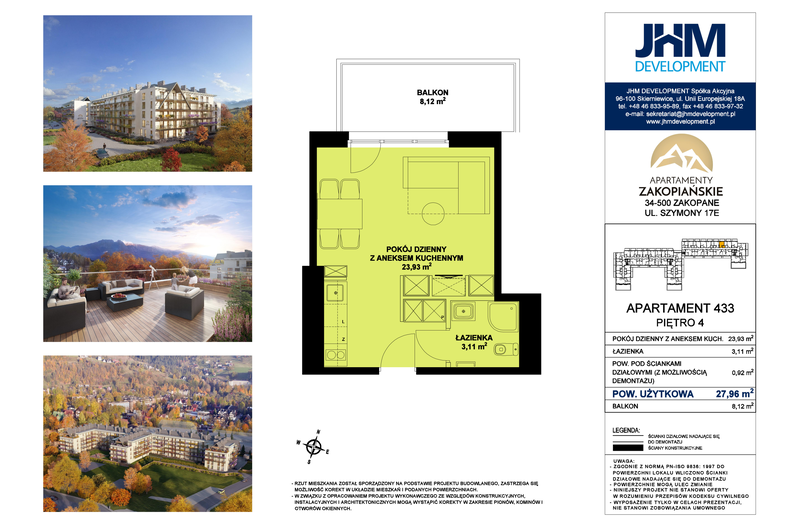 Apartament wakacyjny 27,04 m², piętro 4, oferta nr 433