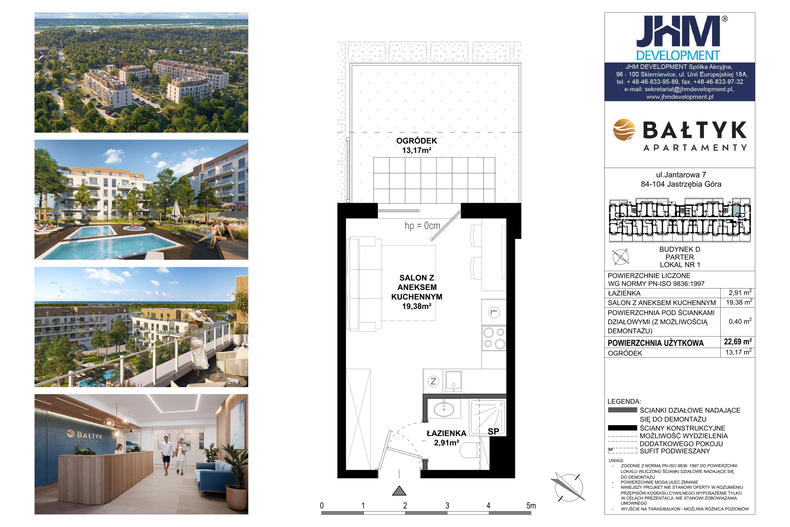 Apartament wakacyjny 22,69 m², piętro 1, oferta nr D/1