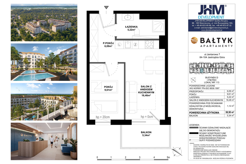 Apartament wakacyjny 38,50 m², piętro 2, oferta nr D/113