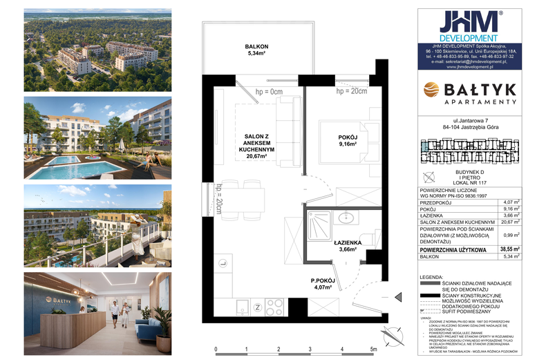 Apartament wakacyjny 38,55 m², piętro 2, oferta nr D/117