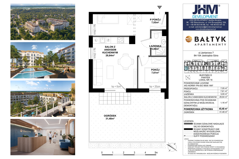 Apartament wakacyjny 45,46 m², piętro 1, oferta nr D/16