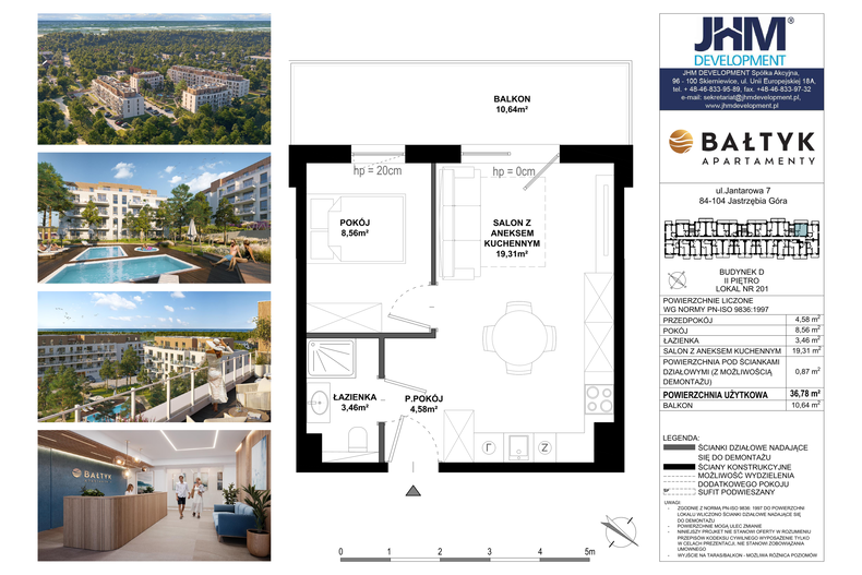 Apartament wakacyjny 36,78 m², piętro 3, oferta nr D/201