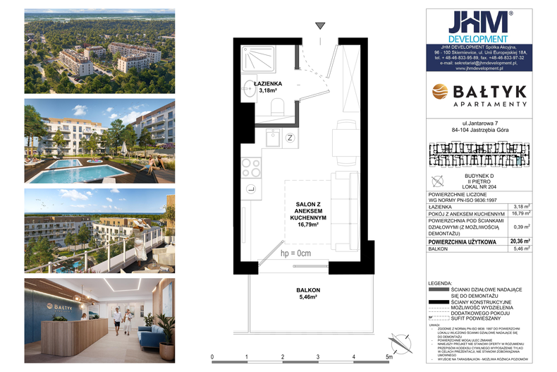 Apartament wakacyjny 20,36 m², piętro 3, oferta nr D/204