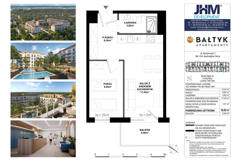 Apartament wakacyjny 38,59 m², piętro 3, oferta nr D/205