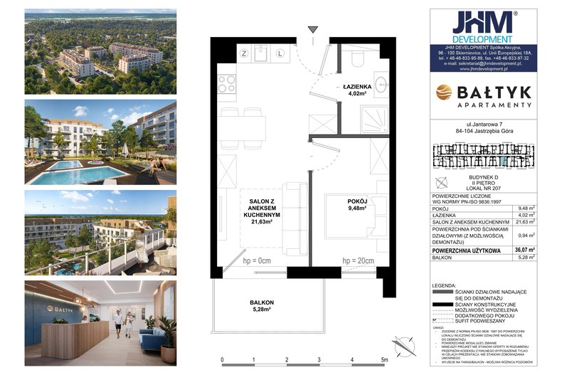 Apartament wakacyjny 36,07 m², piętro 3, oferta nr D/207