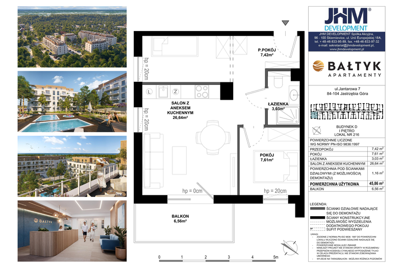 Apartament wakacyjny 45,86 m², piętro 3, oferta nr D/216