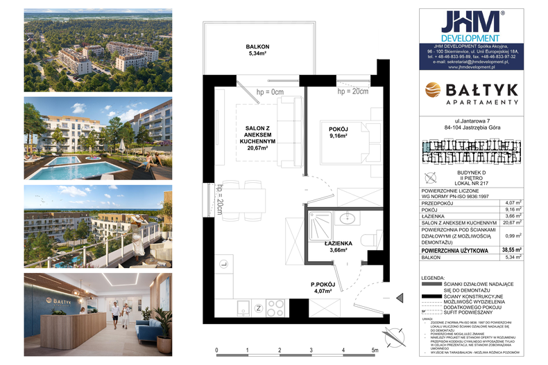 Apartament wakacyjny 38,55 m², piętro 3, oferta nr D/217