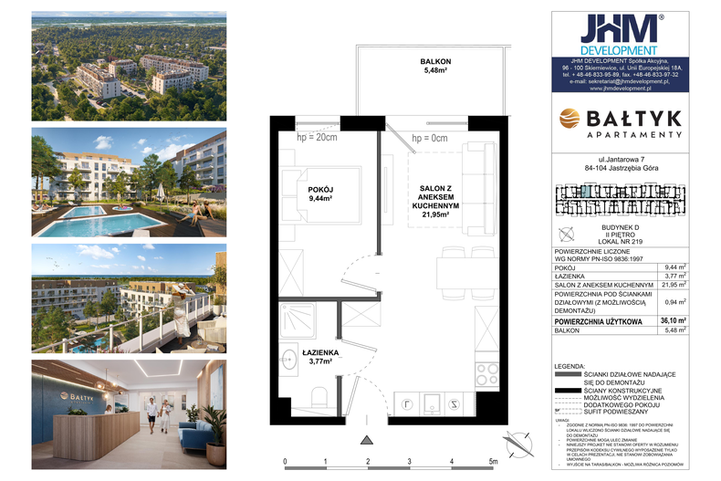 Apartament wakacyjny 36,10 m², piętro 3, oferta nr D/219