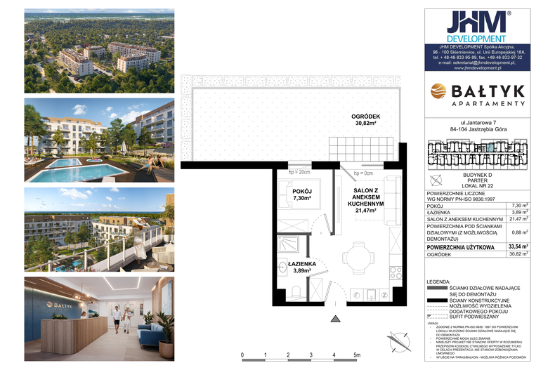 Apartament wakacyjny 33,54 m², piętro 1, oferta nr D/22