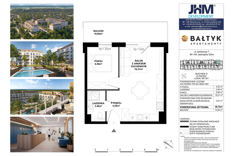 Apartament wakacyjny 36,72 m², piętro 4, oferta nr D/301