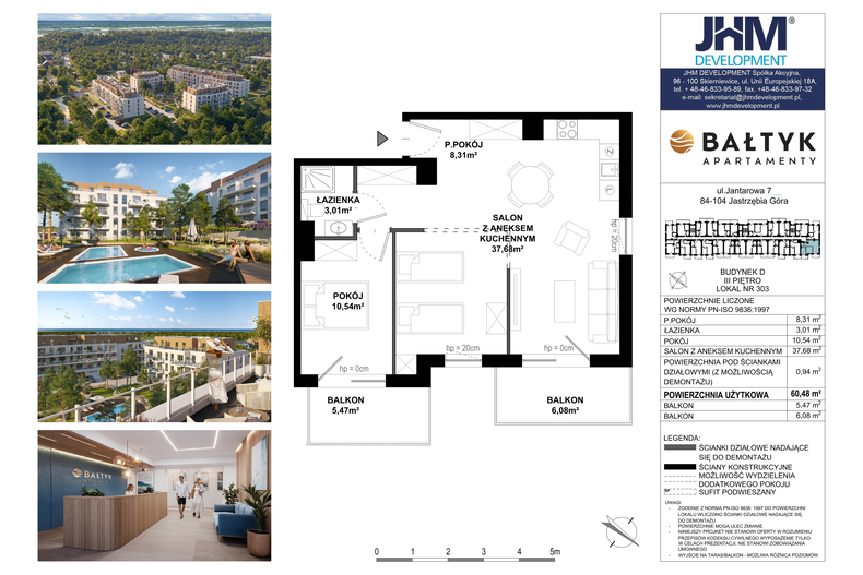 Apartament wakacyjny 60,48 m², piętro 4, oferta nr D/303