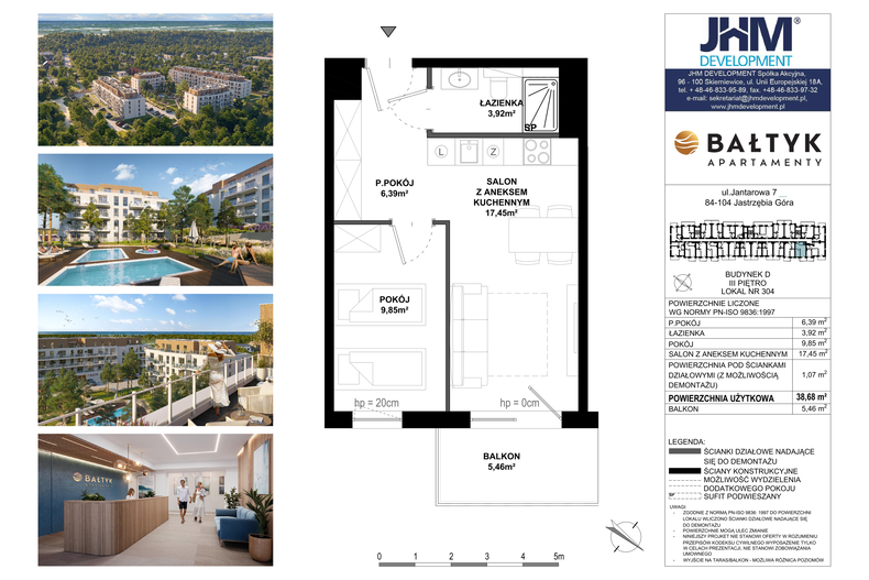 Apartament wakacyjny 38,68 m², piętro 4, oferta nr D/304