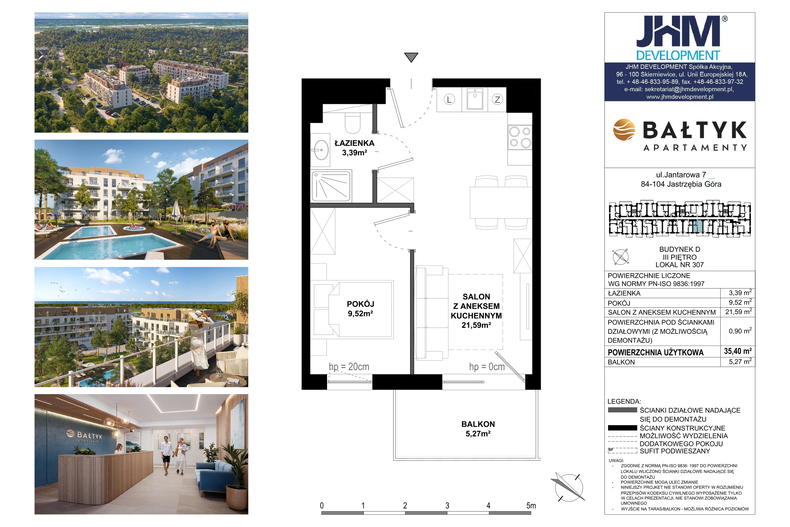 Apartament wakacyjny 35,40 m², piętro 4, oferta nr D/307