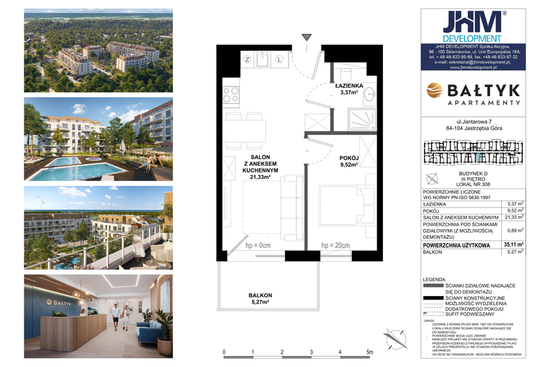 Apartament wakacyjny 35,11 m², piętro 4, oferta nr D/308