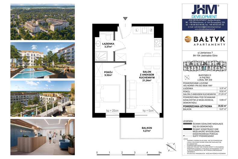 Apartament wakacyjny 35,02 m², piętro 4, oferta nr D/309