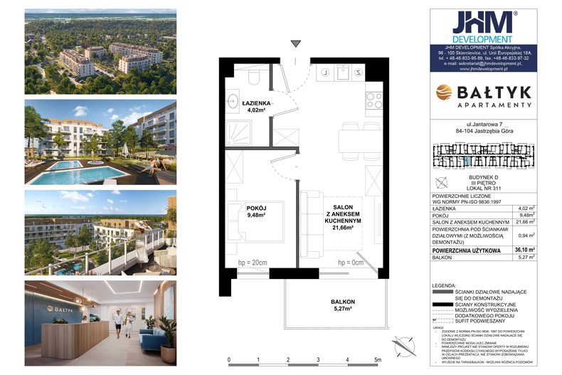 Apartament wakacyjny 36,10 m², piętro 4, oferta nr D/311