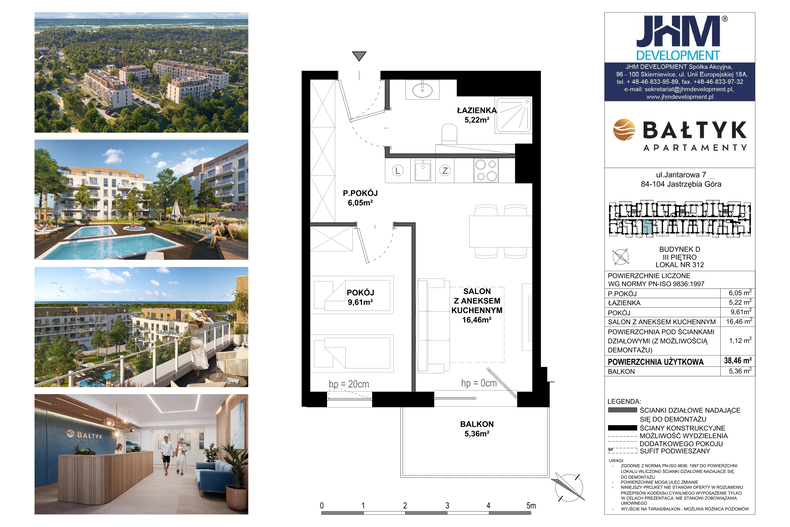 Apartament wakacyjny 38,46 m², piętro 4, oferta nr D/312