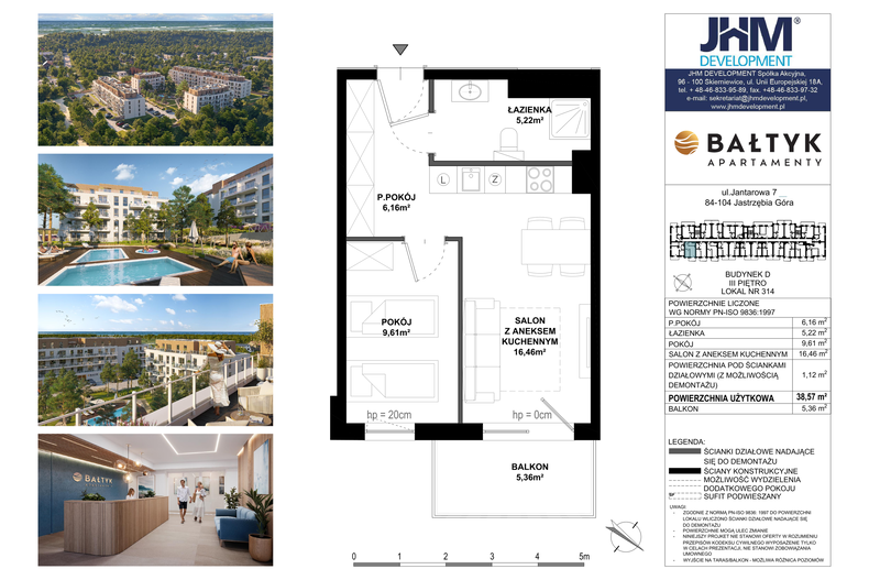 Apartament wakacyjny 38,57 m², piętro 4, oferta nr D/314