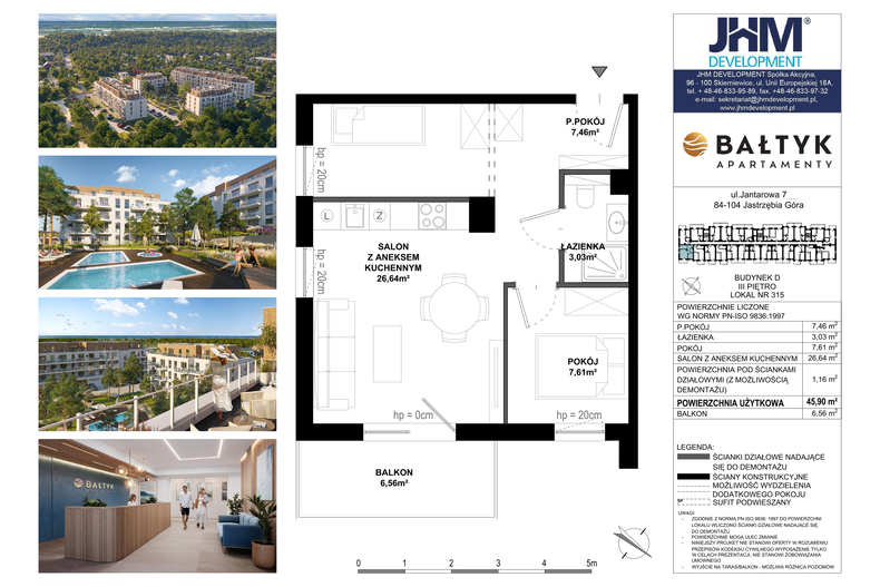 Apartament wakacyjny 45,90 m², piętro 4, oferta nr D/315