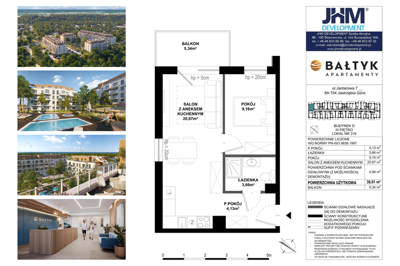 Apartament wakacyjny 38,61 m², piętro 4, oferta nr D/316