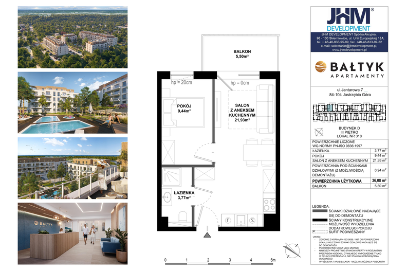 Apartament wakacyjny 36,08 m², piętro 4, oferta nr D/318