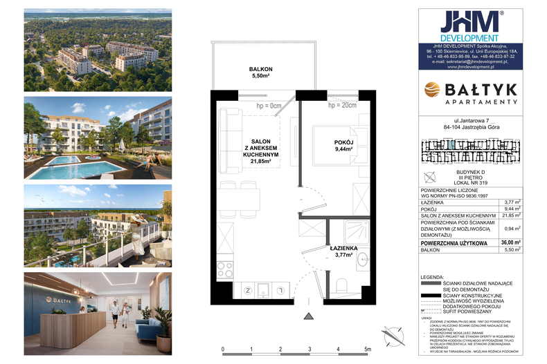 Apartament wakacyjny 36,00 m², piętro 4, oferta nr D/319