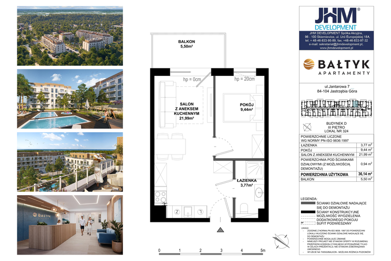 Apartament wakacyjny 36,14 m², piętro 4, oferta nr D/324