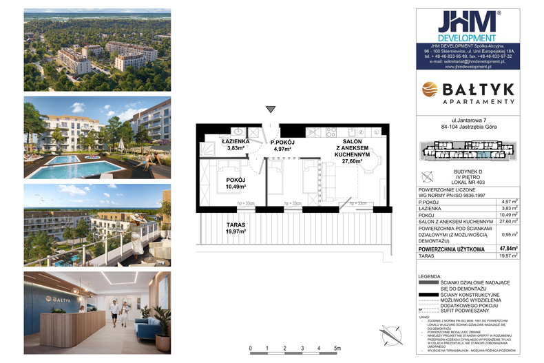 Apartament wakacyjny 47,84 m², piętro 5, oferta nr D/403