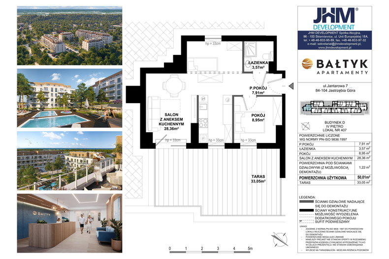 Apartament wakacyjny 50,01 m², piętro 5, oferta nr D/407