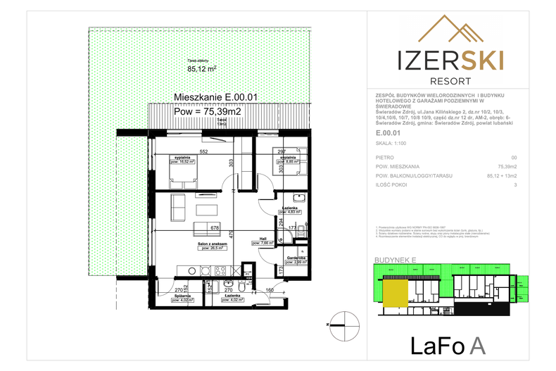 Apartament wakacyjny 75,39 m², parter, oferta nr E.00.01