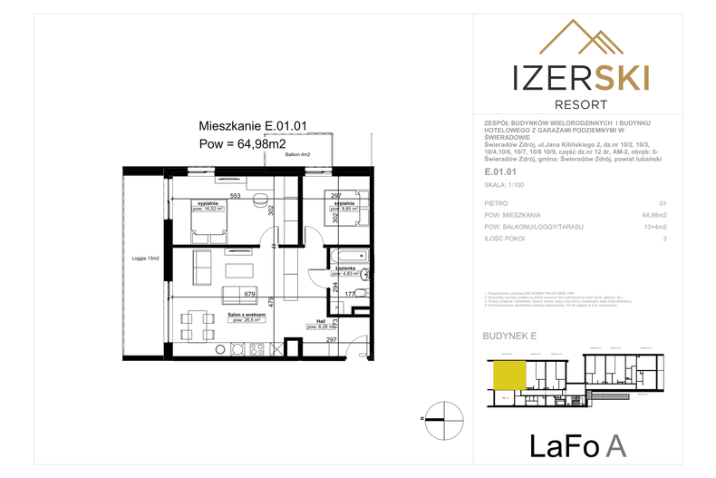 Apartament wakacyjny 64,98 m², piętro 1, oferta nr E.01.01