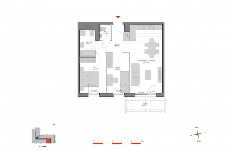 Mieszkanie 60,37 m², piętro 1, oferta nr 28.C.1.10