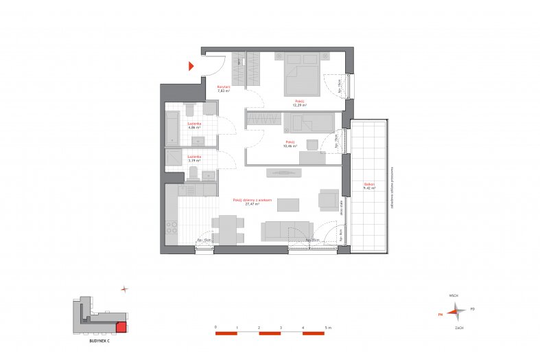 Mieszkanie 66,10 m², piętro 1, oferta nr 28.C.1.9