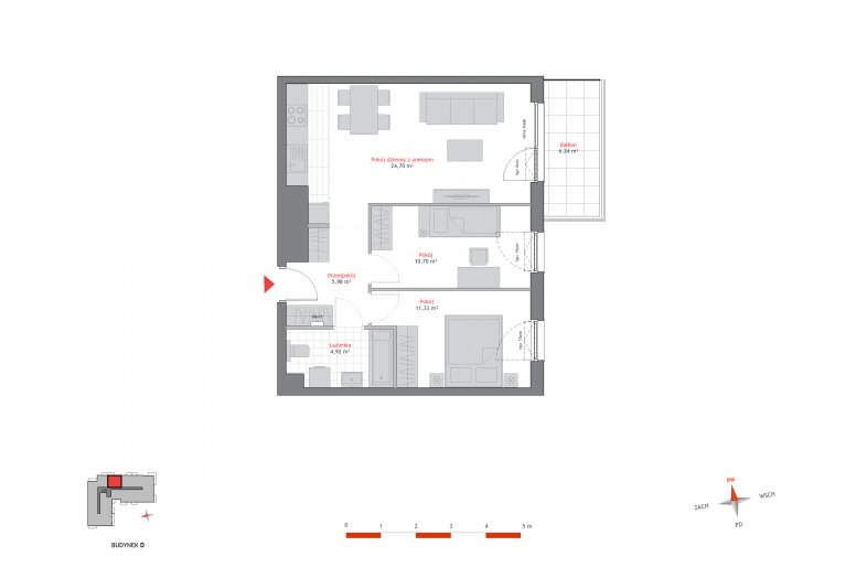 Mieszkanie 57,63 m², piętro 1, oferta nr 28.D.2.4