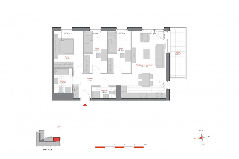 Mieszkanie 77,12 m², piętro 1, oferta nr 28.C.1.8