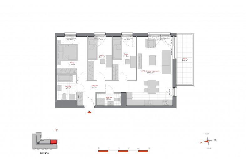 Mieszkanie 77,12 m², piętro 2, oferta nr 28.C.2.8