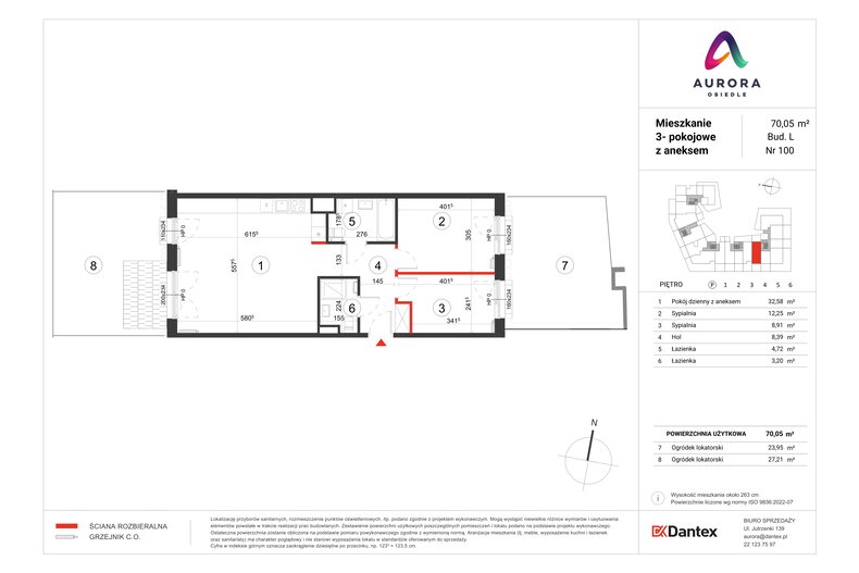 Mieszkanie 70,05 m², parter, oferta nr L1/M100