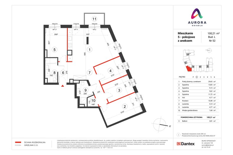 Mieszkanie 100,21 m², piętro 1, oferta nr L1/M052