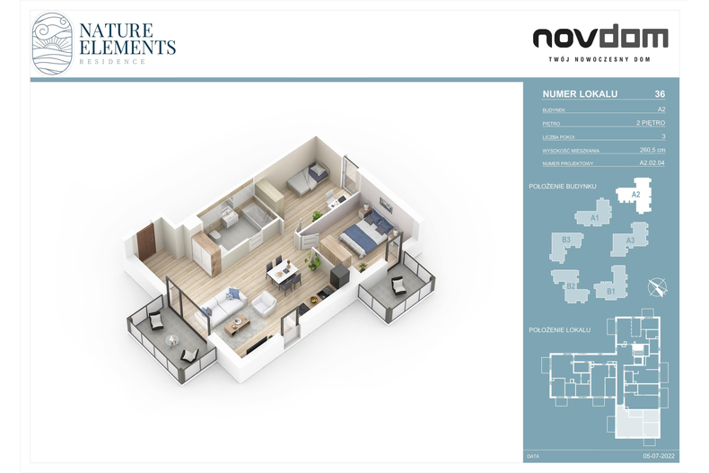 Apartament wakacyjny 66,46 m², piętro 2, oferta nr A2/36