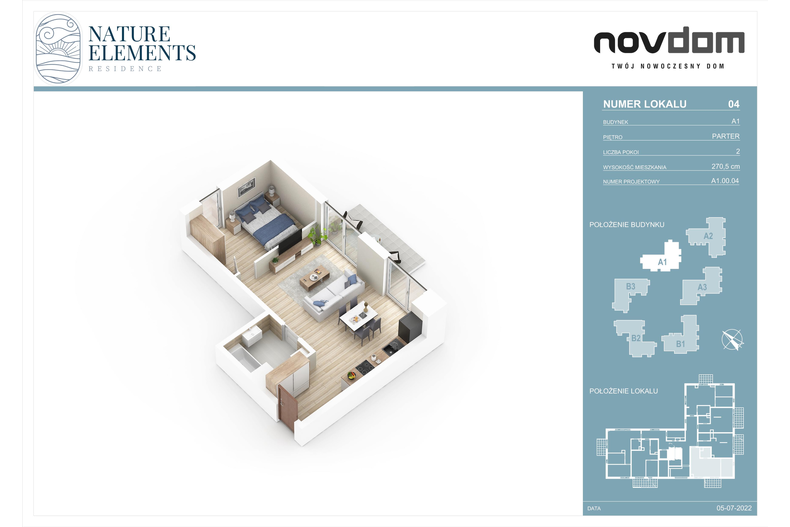 Apartament wakacyjny 45,66 m², parter, oferta nr A1/4